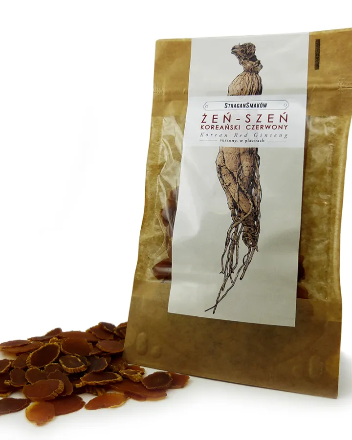 Żeń szeń koreański czerwony suszony w plastrach 50g